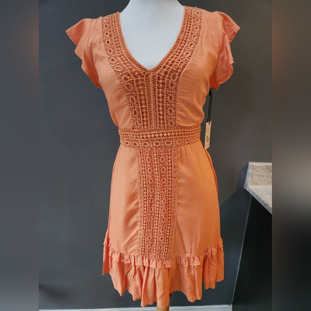 Sincerely Jules summer dress coral/orange size S
